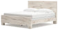 King Panel Bed with Mirrored Dresser and Nightstand