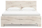 King Panel Bed with Mirrored Dresser and Nightstand