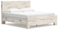 King Panel Bed with Mirrored Dresser and Nightstand
