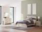 Queen Panel Storage Bed with Mirrored Dresser and Nightstand