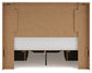 Queen Panel Storage Bed with Mirrored Dresser and Nightstand