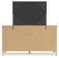 Queen Upholstered Panel Bed with Mirrored Dresser and Chest