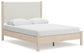 Queen Upholstered Panel Bed with Mirrored Dresser and Chest