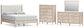 Queen Upholstered Panel Bed with Mirrored Dresser and Chest