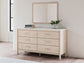 Queen Upholstered Panel Bed with Mirrored Dresser and Chest