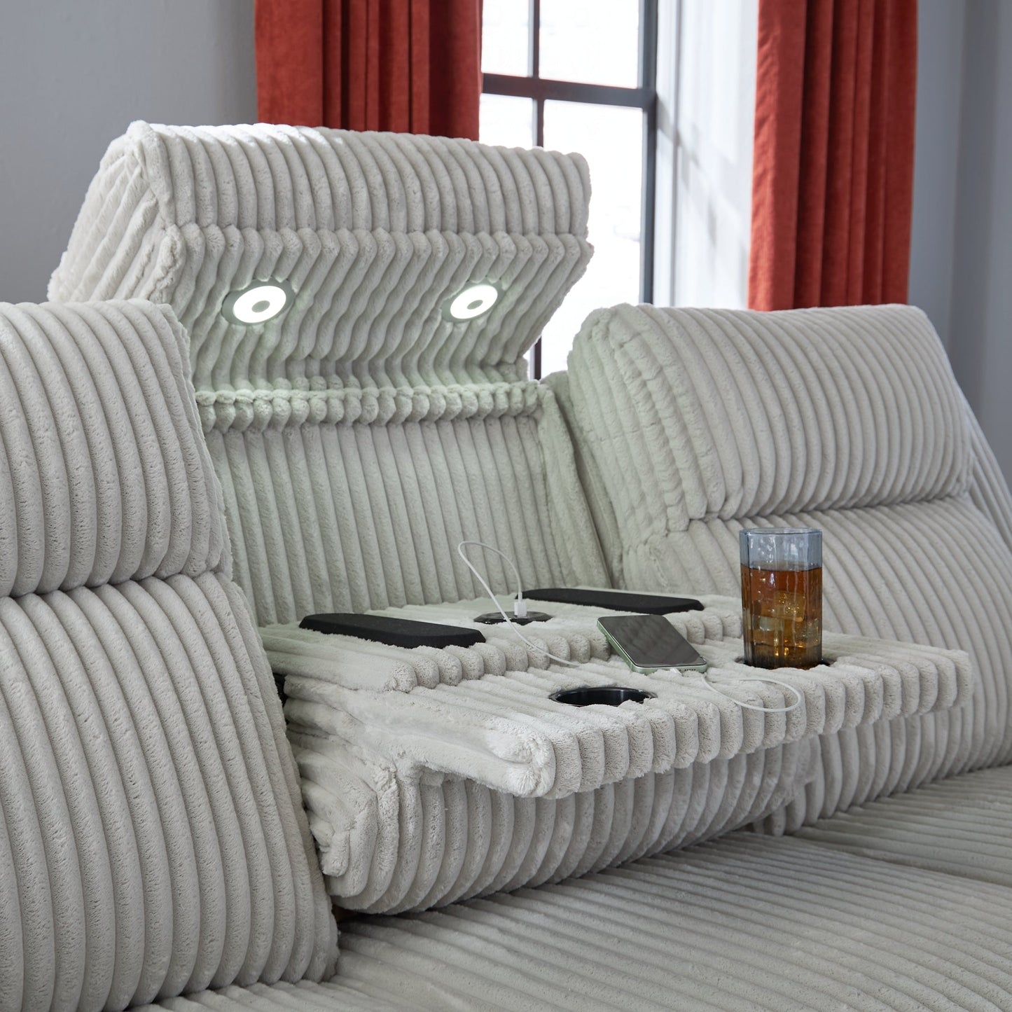 Forest Lake Pwr Rec Sofa With Adj Headrest