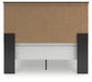 Queen Panel Bed with Mirrored Dresser, Chest and Nightstand