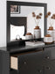 Queen Panel Bed with Mirrored Dresser, Chest and Nightstand