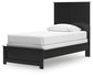 Twin Panel Bed with Mirrored Dresser and Nightstand