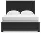 Queen Panel Bed with Mirrored Dresser