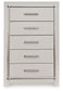 Zyniden Queen Upholstered Panel Bed with Mirrored Dresser and Chest