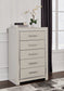 Zyniden Queen Upholstered Panel Bed with Mirrored Dresser and Chest
