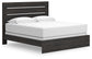 Hollivern King Panel Bed with Mirrored Dresser and Nightstand
