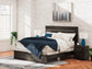 Hollivern King Panel Bed with Mirrored Dresser and Nightstand
