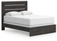 Hollivern Queen Panel Bed with Mirrored Dresser and Nightstand