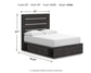 Hollivern Full Panel Bed with Storage with Mirrored Dresser