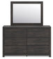 Hollivern Queen Panel Bed with Mirrored Dresser