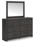 Hollivern Queen Panel Bed with Mirrored Dresser