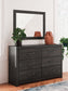Hollivern Queen Panel Bed with Mirrored Dresser
