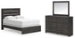 Hollivern Queen Panel Bed with Mirrored Dresser