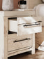 King Panel Headboard with Mirrored Dresser, Chest and Nightstand