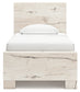 Twin Panel Bed with Storage with Mirrored Dresser and Chest