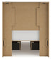 Twin Panel Bed with Storage with Mirrored Dresser and Chest