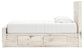 Twin Panel Bed with Storage with Mirrored Dresser and Chest