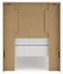 Twin Panel Headboard with Mirrored Dresser, Chest and Nightstand