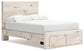 Full Panel Storage Bed with Mirrored Dresser, Chest and Nightstand