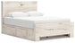 Queen Panel Bed with Mirrored Dresser, Chest and Nightstand