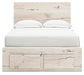 Full Panel Storage Bed with Mirrored Dresser, Chest and Nightstand