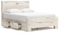 Queen Panel Bed with Mirrored Dresser and Chest