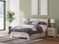 Queen Panel Bed with Mirrored Dresser and Chest