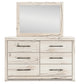 Queen Panel Headboard with Mirrored Dresser, Chest and Nightstand