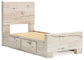 Twin Panel Bed with Mirrored Dresser, Chest and Nightstand