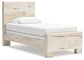 Twin Panel Bed with Mirrored Dresser, Chest and Nightstand