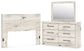 Queen Panel Headboard with Mirrored Dresser