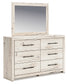 King Panel Headboard with Mirrored Dresser