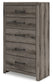 Graystorm Full Panel Bed with Mirrored Dresser, Chest and Nightstand