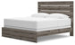 Graystorm King Panel Bed with Mirrored Dresser, Chest and Nightstand