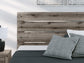 Graystorm King Panel Bed with Mirrored Dresser, Chest and Nightstand