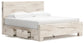 King Panel Bed with Mirrored Dresser and Chest