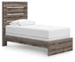 Graystorm Twin Panel Bed with Mirrored Dresser