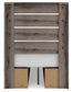 Graystorm Twin Panel Bed with Storage with Mirrored Dresser