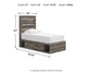 Graystorm Twin Panel Bed with Storage with Mirrored Dresser