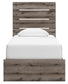 Graystorm Twin Panel Bed with Storage with Mirrored Dresser and Chest