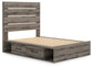 Graystorm Full Panel Bed with Storage with Mirrored Dresser, Chest and Nightstand