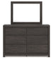 Queen Panel Storage Bed with Mirrored Dresser, Chest and Nightstand