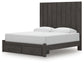 King Panel Storage Bed with Mirrored Dresser and Chest